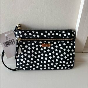Kate Spade Black Wristlet with Polka Dot Strap with tags